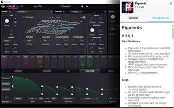 Arturia Pigments update 2.0.1.837 - New featurs and bugfixes